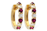 A010-48382: EARRINGS 1.30 RUBY 2.08 TGW