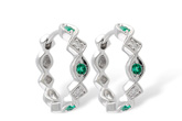 A195-92064: EARRINGS .13 EMERALD .18 TGW