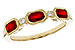 A284-11128: LDS WED RG .72 RUBY .77 TGW (4x3MM RUBY)