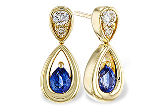 A284-12037: EARRINGS .42 SAPPHIRE .54 TGW (4x3 SAPP)