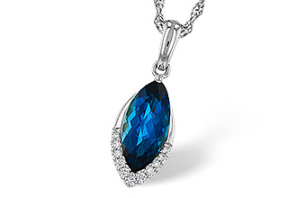 A284-16628: NECK 2.14 LONDON BLUE TOPAZ 2.20 TGW (12x6MM MQ)
