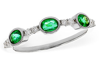 A284-17455: LDS WEDDING RG .46 TW EMERALD .58 TGW