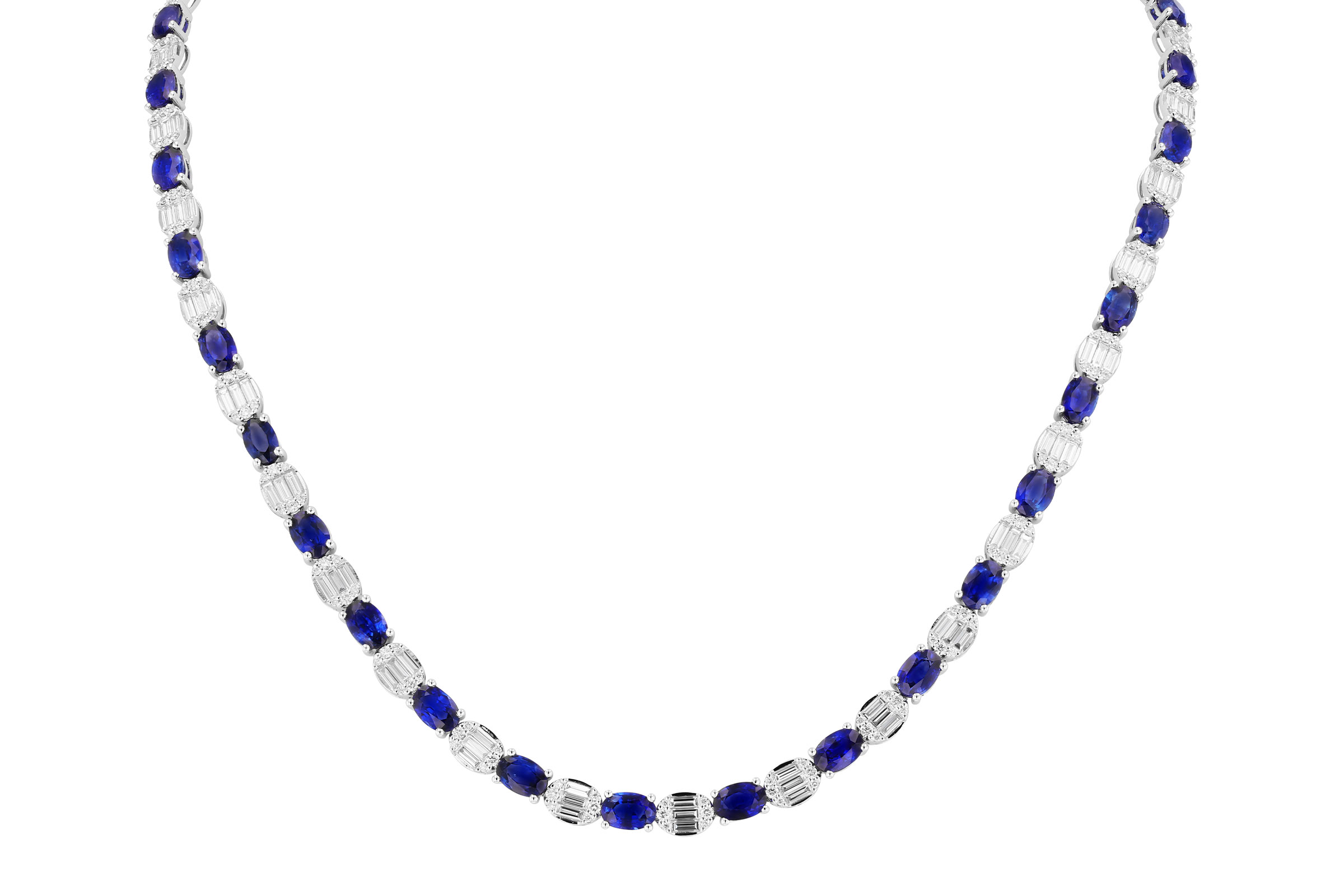 A285-02000: NECKLACE 17.68 TW SAPPHIRE 21.82 TGW (17")