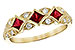B282-30246: LDS WED RG .55 TW RUBY .70 TGW