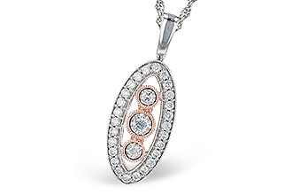 B282-33900: NECKLACE .34 TW (H282-28436 IN WHITE WITH ROSE BEZELS)