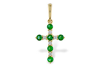 B284-11137: PENDANT .27 TW EMERALD .35 TGW