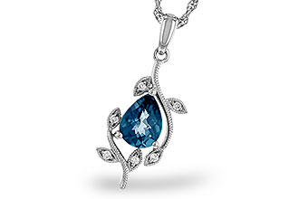 B284-12964: NECK 1.20 LONDON BLUE TOPAZ 1.25 TGW (8x6MM LBT)