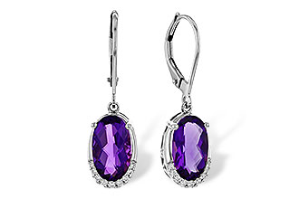 B284-16628: EARRINGS 2.70 TW AMETHYST 2.78 TGW (10x6MM OV)