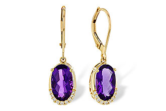 B284-16628: EARRINGS 2.70 TW AMETHYST 2.78 TGW (10x6MM OV)
