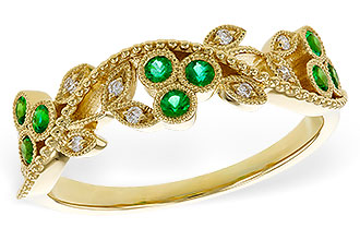 B284-17455: LDS WED RG .17 EMERALD TW .23 TGW