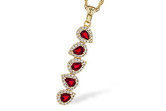 B284-17537: NECKLACE .90 TW RUBY 1.14 TGW
