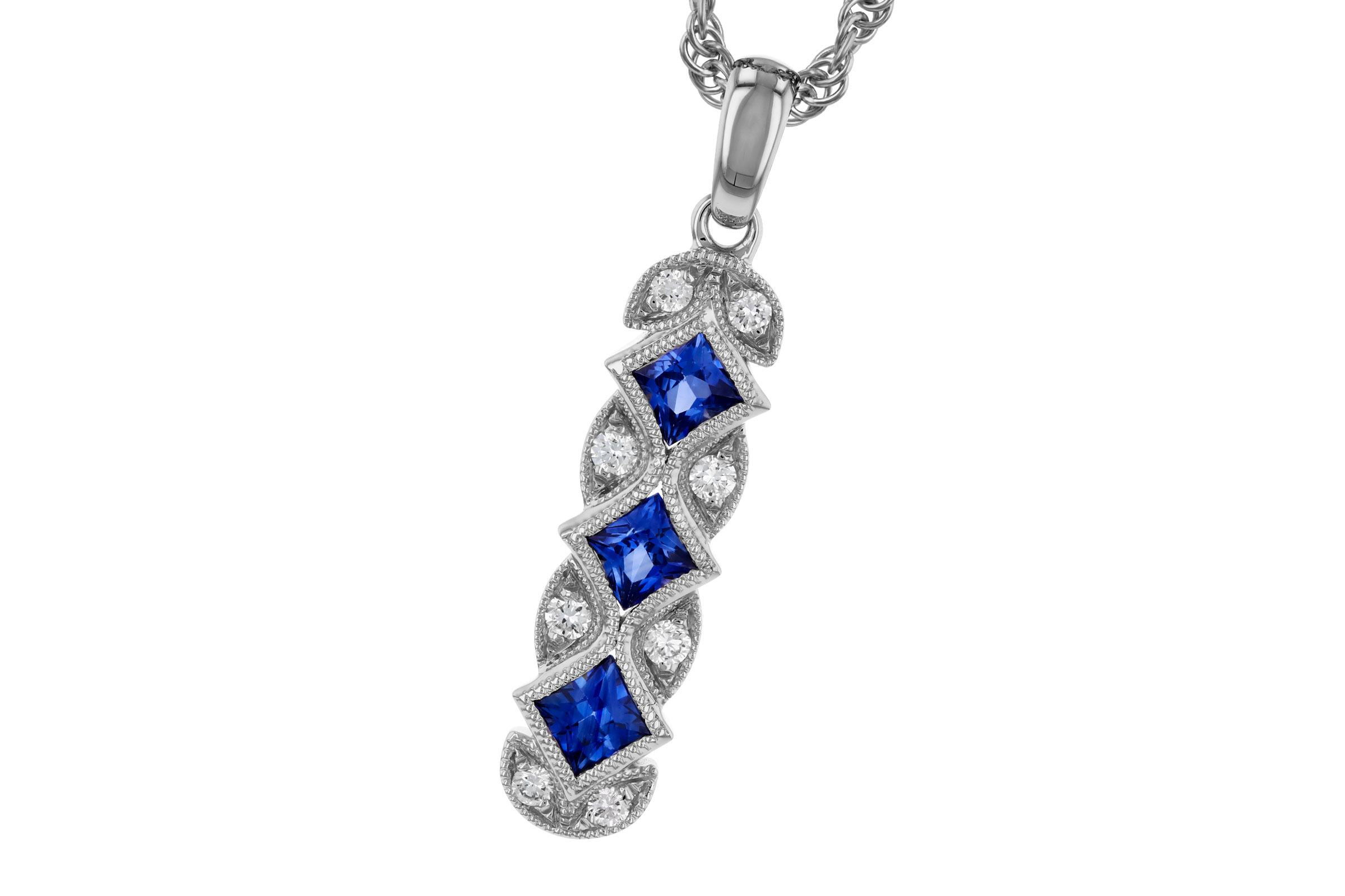 B285-02000: NECKLACE .55 TW SAPPHIRE .64 TGW