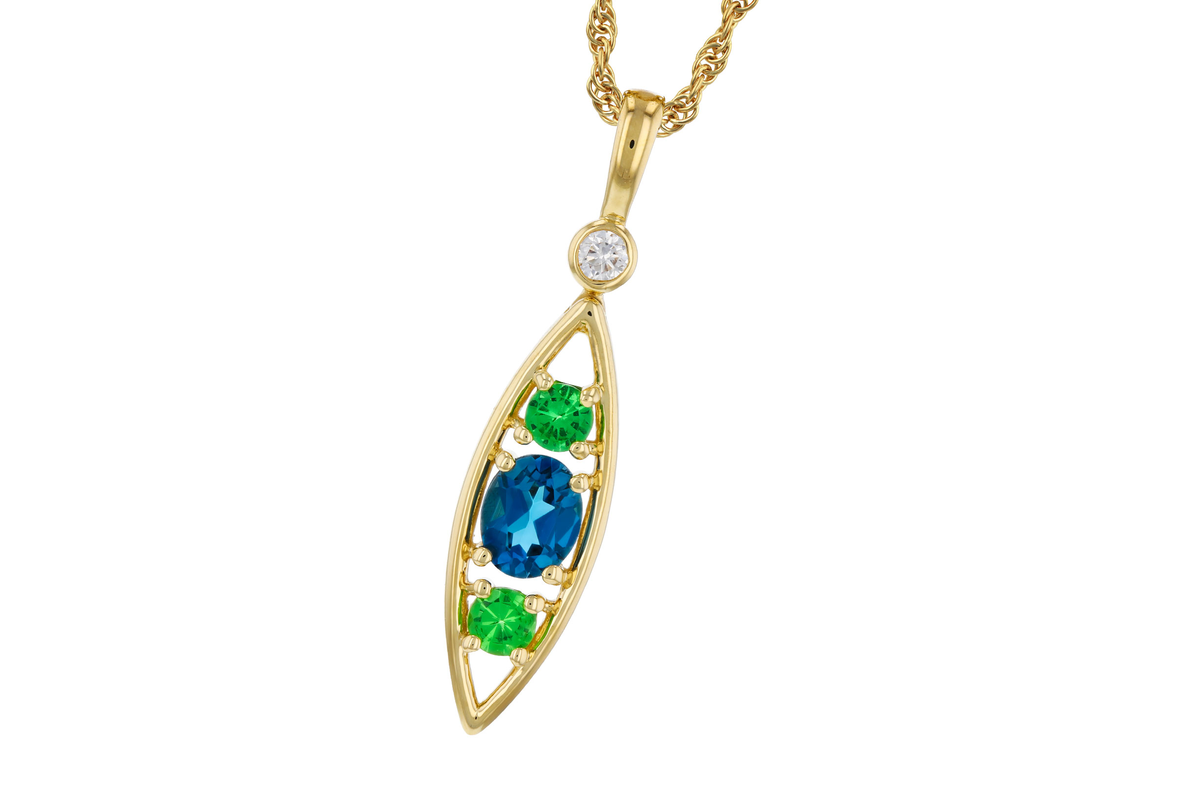 B285-02037: NECKLACE .54 SEMI-PREC (LBT & GR.GT) .58 TGW
