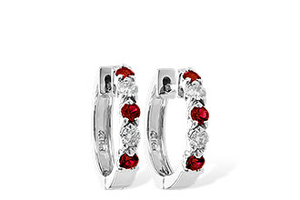 C010-48382: EARRINGS .33 RUBY .52 TGW