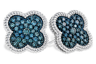 C284-13891: EARRINGS .50 TW BLUE DIAS