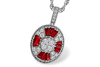 C284-15718: NECKLACE .54 TW RUBY .78 TGW