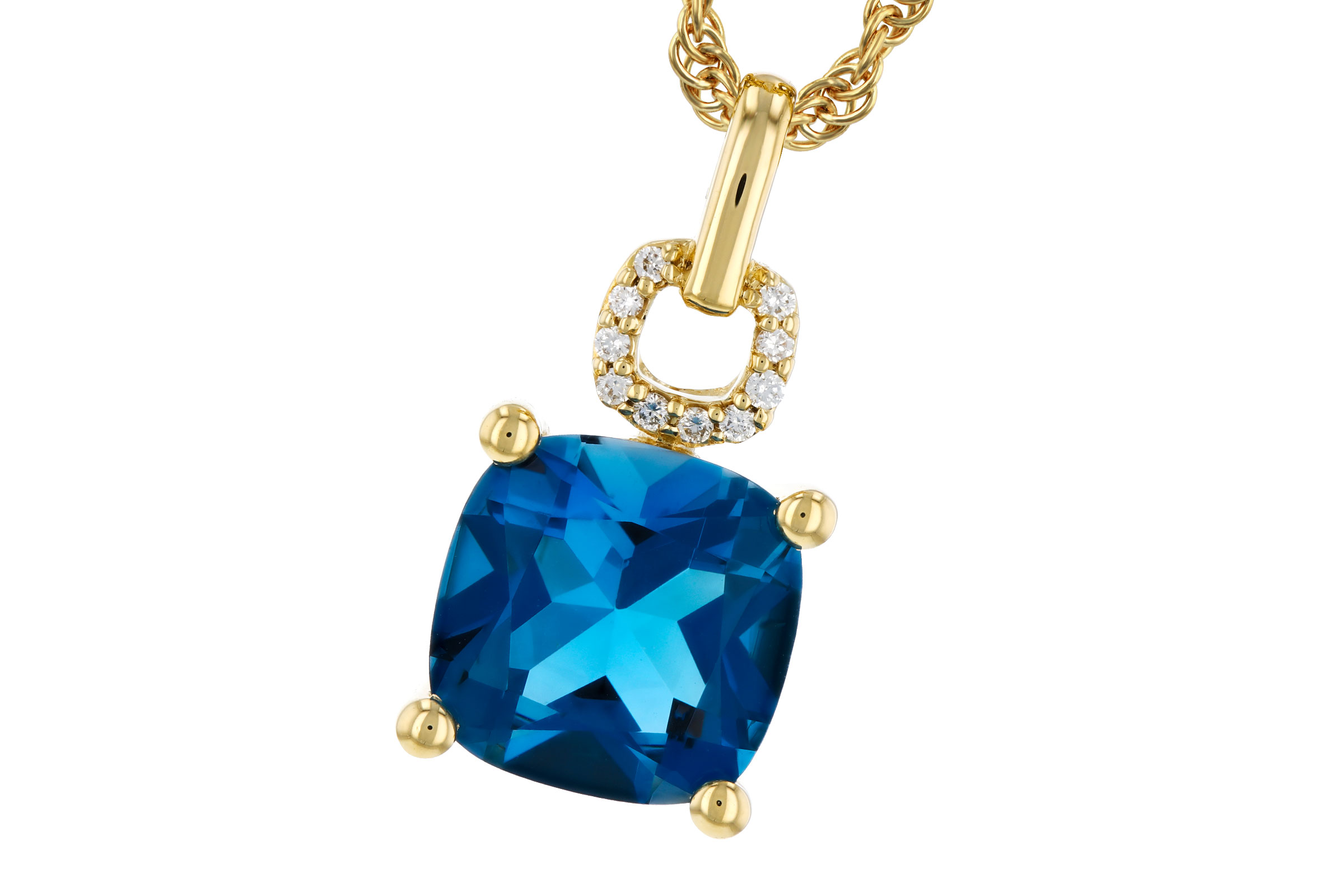 C285-02037: NECK 2.16 LONDON BLUE TOPAZ 2.18 TGW (8MM LBT)