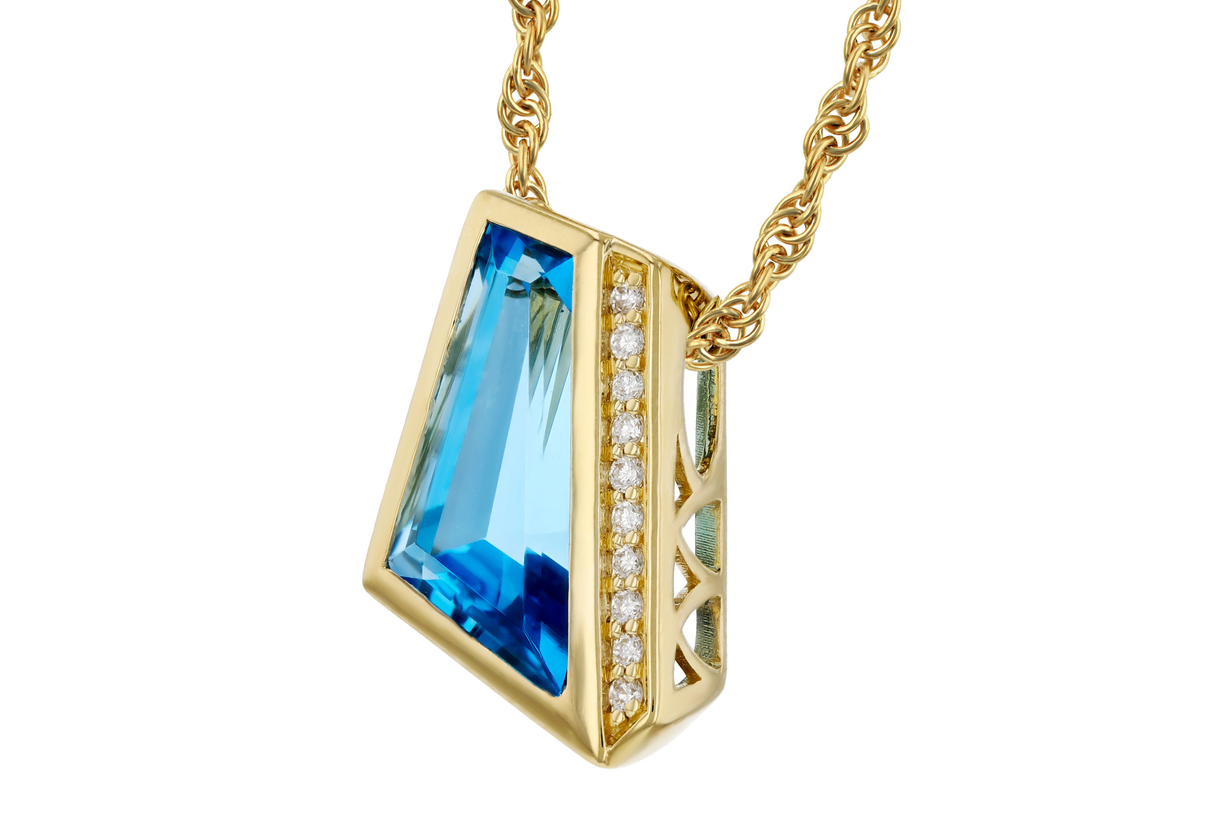 C285-02046: NECKLACE 2.42 SWISS BLUE TOPAZ 2.46 TGW
