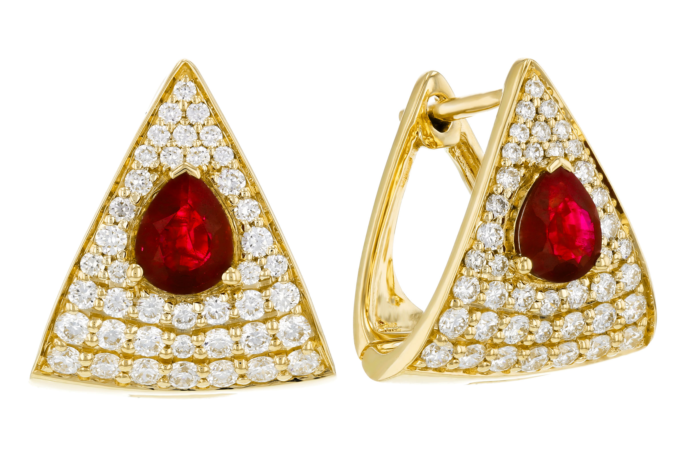 C285-02064: EARRINGS .63 TW RUBY 1.18 TGW (5x4MM RU)