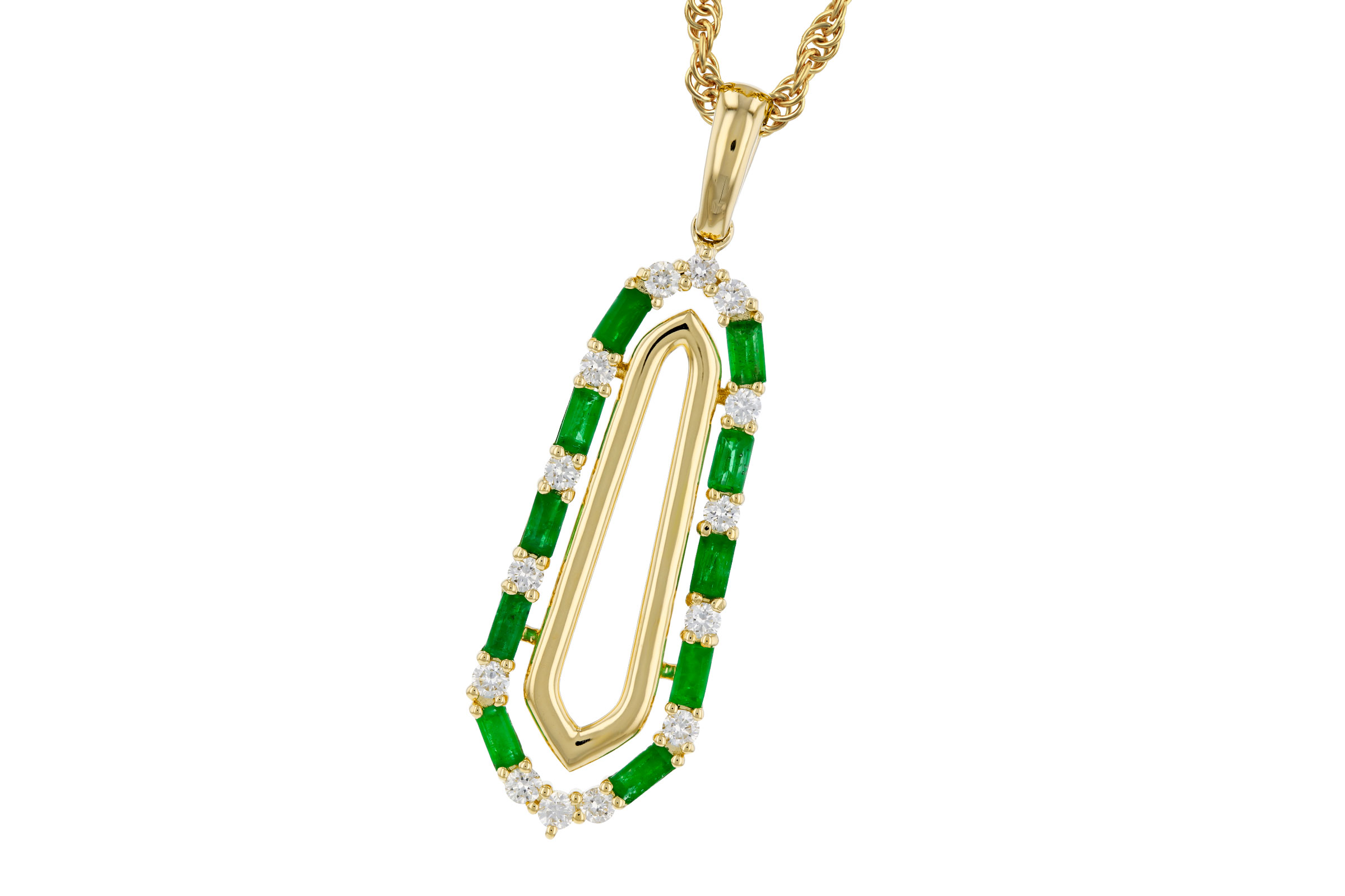C285-02946: NECKLACE .44 TW EMERALD .64 TGW