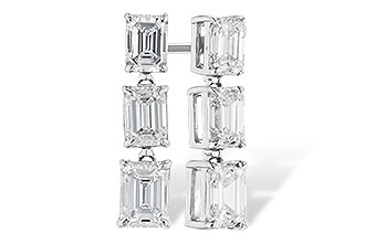 D283-19346: EARRINGS 1.12 TW EMERALD CUTS