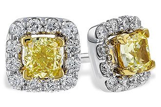 D284-12946: EARR .38 FANCY YELLOW DIAMONDS .54 TW