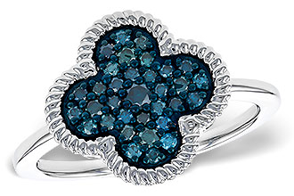 D284-13891: LDS DIA RG .33 TW BLUE DIAMONDS