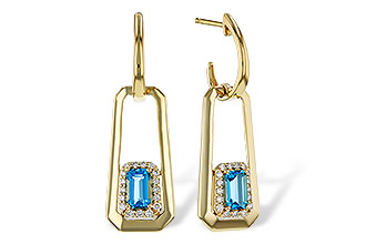 D284-17509: EARRING .66 TW BLUE TOPAZ .80 TGW (5x3MM BT)