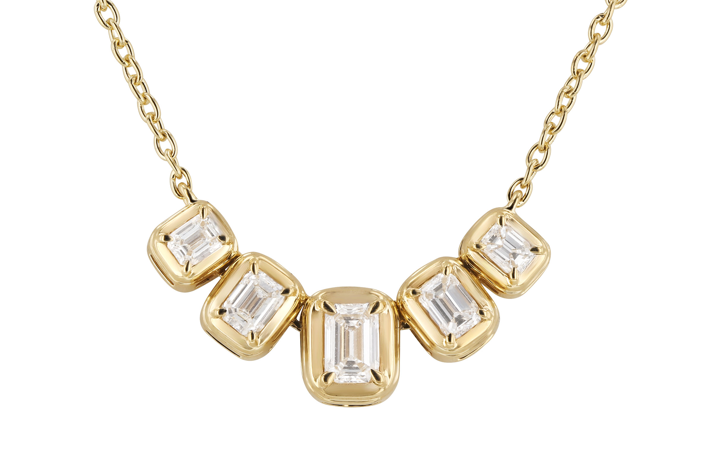 D285-02918: NECKLACE .87 TW EMERALD CUT DIA (18")