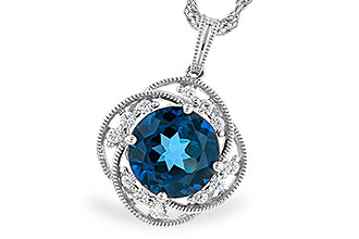 E283-21155: NECK 2.90 LONDON BLUE TOPAZ 3.05 TGW (9MM LBT)