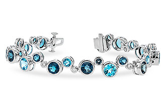 E283-22918: BRACELET 15.65 TW BLUE TOPAZ 15.95 TGW