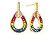 E284-12027: EARRINGS 1.18 MULTI-COLOR SAPP 1.25 TGW