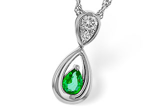 E284-12955: NECKLACE .10 EMERALD .16 TGW (4x3 EMER)