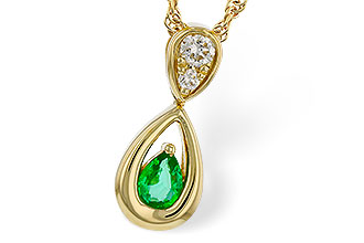 E284-12955: NECKLACE .10 EMERALD .16 TGW (4x3 EMER)