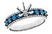 E284-13873: LDS SEMI DIA RG .72 BLUE DIAS .92 TW