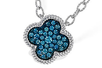 E284-13882: NECKLACE .33 TW BLUE DIAMONDS
