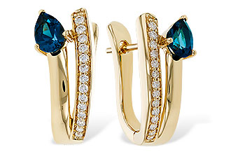 E284-15700: EARR .88 LONDON BLUE TOPAZ 1.08 TGW (6x4MM LBT)