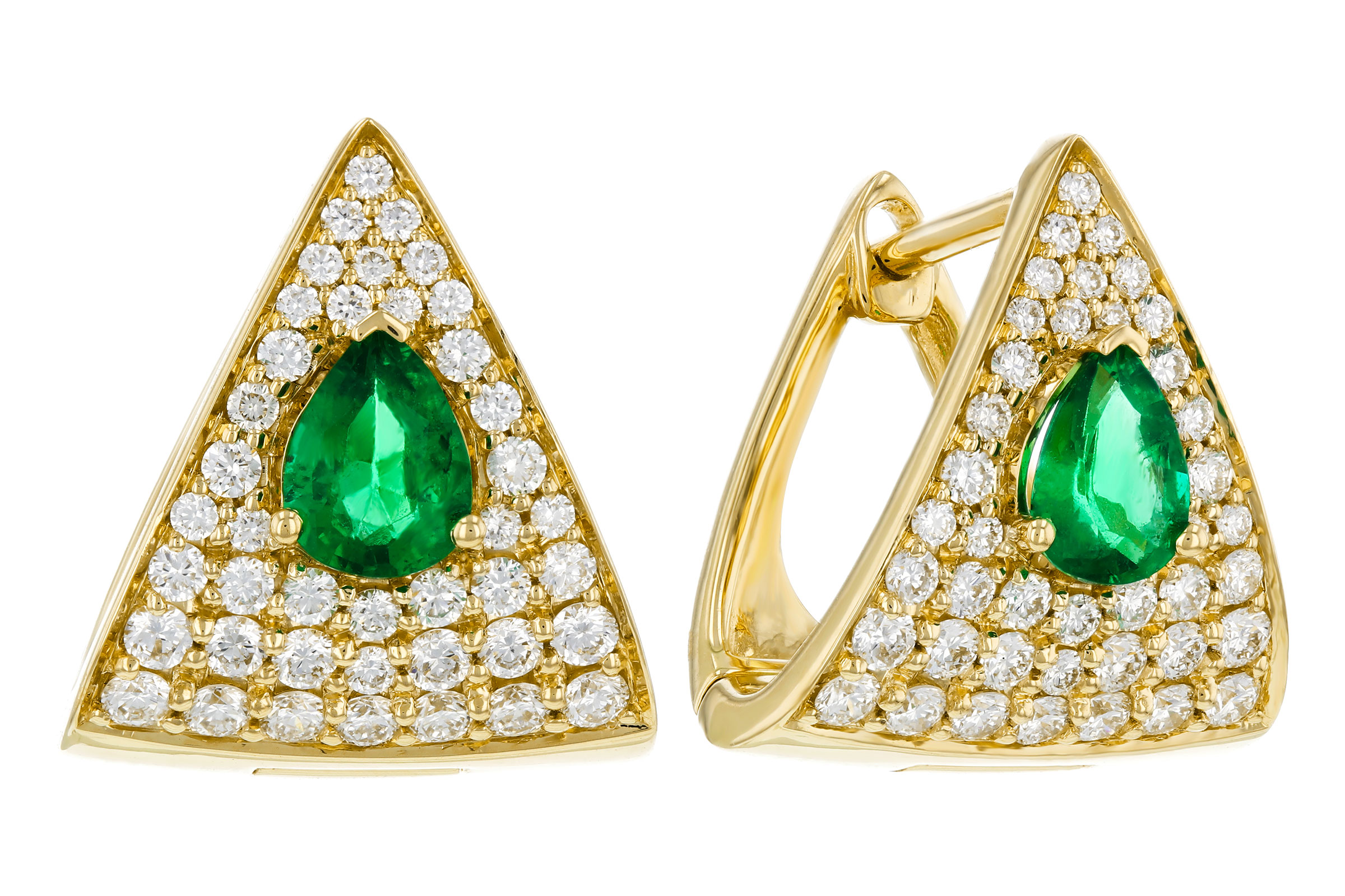 E285-02082: EARRINGS .45 TW EMERALD 1.00 TGW (5x4MM EM)
