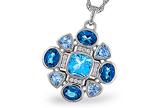 F284-12000: NECKLACE 3.19 TW BLUE TOPAZ 3.25 TGW
