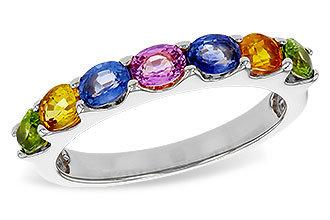 F284-12027: LDS WED RG 1.54 TW MULTI-COLOR SAPPHIRE