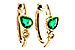 F284-13900: EARRINGS .38 TW EMERALD .44 TGW