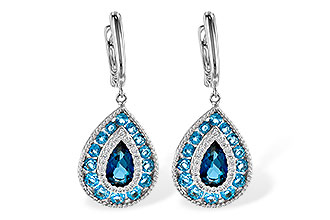 G199-58427: EARR 3.15 TW BLUE TOPAZ 3.32 TGW