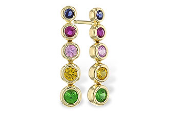 G283-26627: EARR .60 TW MULTI-COLOR SAPPH & GREEN GARNET