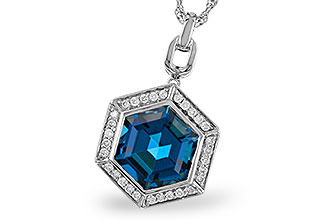 G284-11136: NECK 3.40 LONDON BLUE TOPAZ 3.55 TGW (9MM LBT)