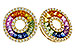 G284-12027: EARRINGS 2.10 MULTI-COLOR SAPP 2.37 TGW