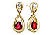 G284-12036: EARRINGS .40 RUBY .52 TGW (4x3 RUBY)