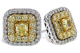 G284-12954: EARR .46 TW FANCY YELLOW DIAS 1.30 TW