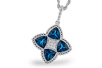 G284-13827: NECKLACE 2.79 LONDON BLUE TOPAZ 2.85 TGW