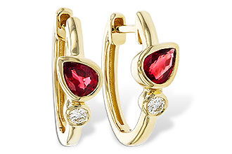 G284-13900: EARRINGS .48 RUBY .54 TGW