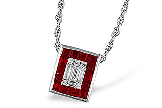 G284-16591: NECKLACE .82 RUBY TW 1.00 TGW